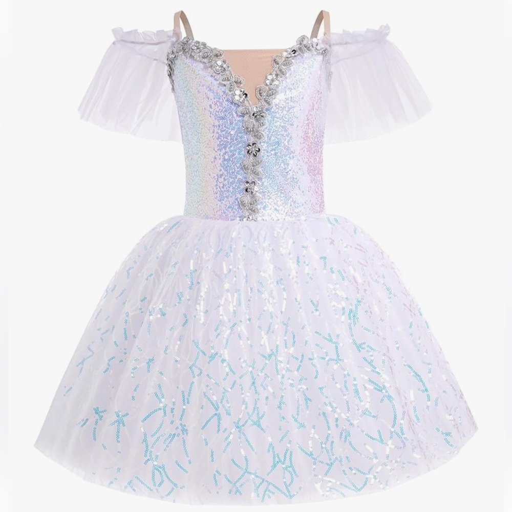 Sparkling White and Silver Kids Costume